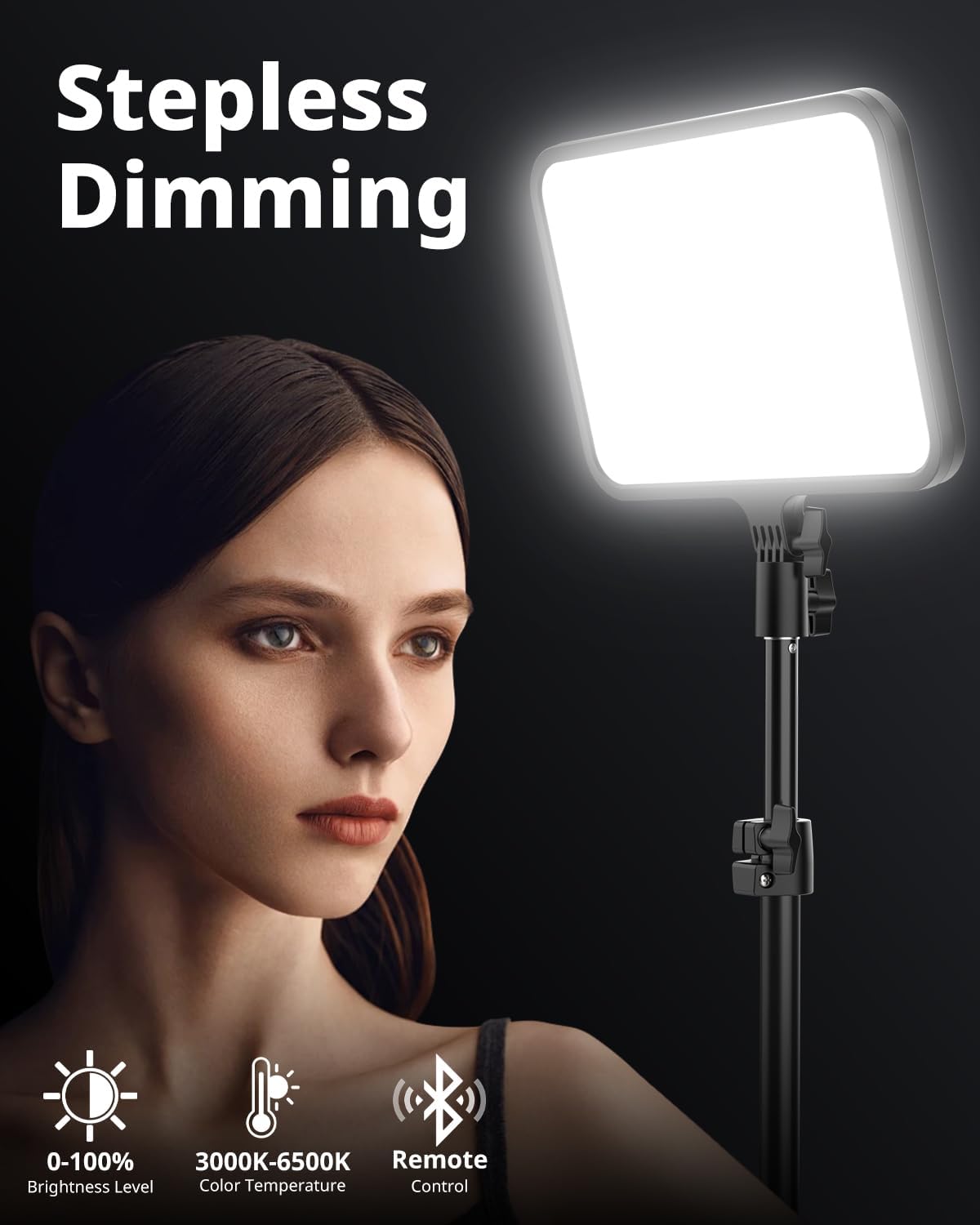 2 Pack LED Video Light Kit, UBeesize Photography Lighting, 13" Studio Lights with 65" Tripod Stand and Phone Holders, Podcast Lighting for Video Recording, Make up, Live Streaming, Tiktok, YouTube - Image 3