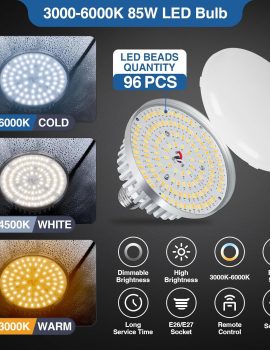 EMART Softbox Lighting Kit, 16″X16″ Soft Box, 3000K-6000K 85W LED Bulbs with Remote, 65″ Tripod, Professional Softbox Photography Lighting Kit for Studio Lights, Portrait, Video Recording(1PACK)