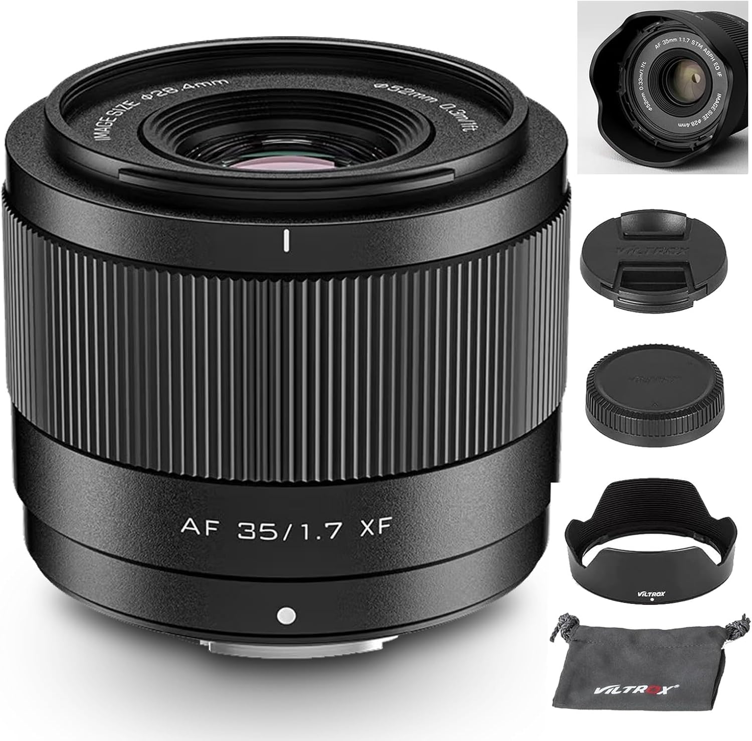 VILTROX 35mm F1.7 XF Mount Lens, Large Aperture APS-C STM Auto Focus Prime Lens for Fujifilm Fuji XF-Mount X-E4 X-H1 X-Pro3 X-S10 X-T4 X-T10 X-T20 X-T30 XT30II X-T200 X-H2 X-H2S X-T5 X-S20 X-T50 X-M5